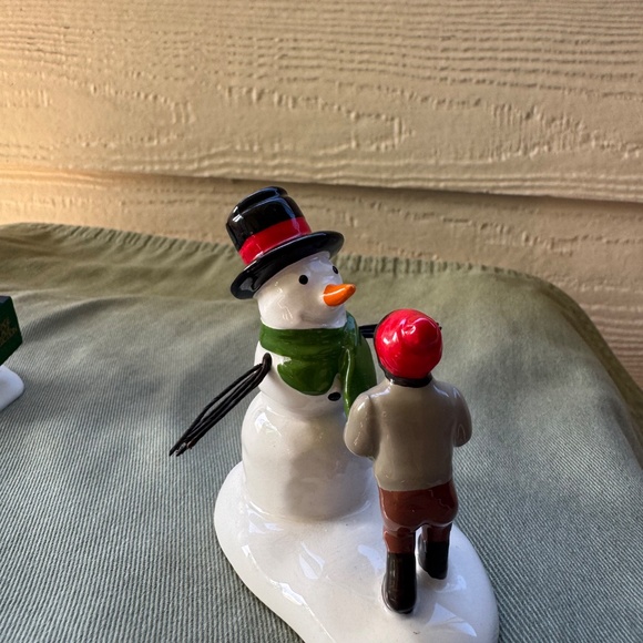 Department 56 Flocked Felt Snow Tree, snowman & boy, Couple Phonebooth - Picture 7 of 11